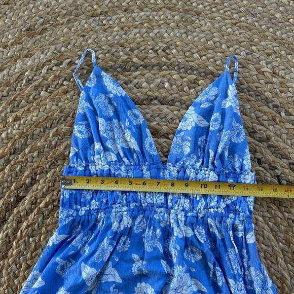 Love Tree Tunic Tank Women Size M Y2K Style, Blue Floral Boho Babydoll - Picture 4 of 7